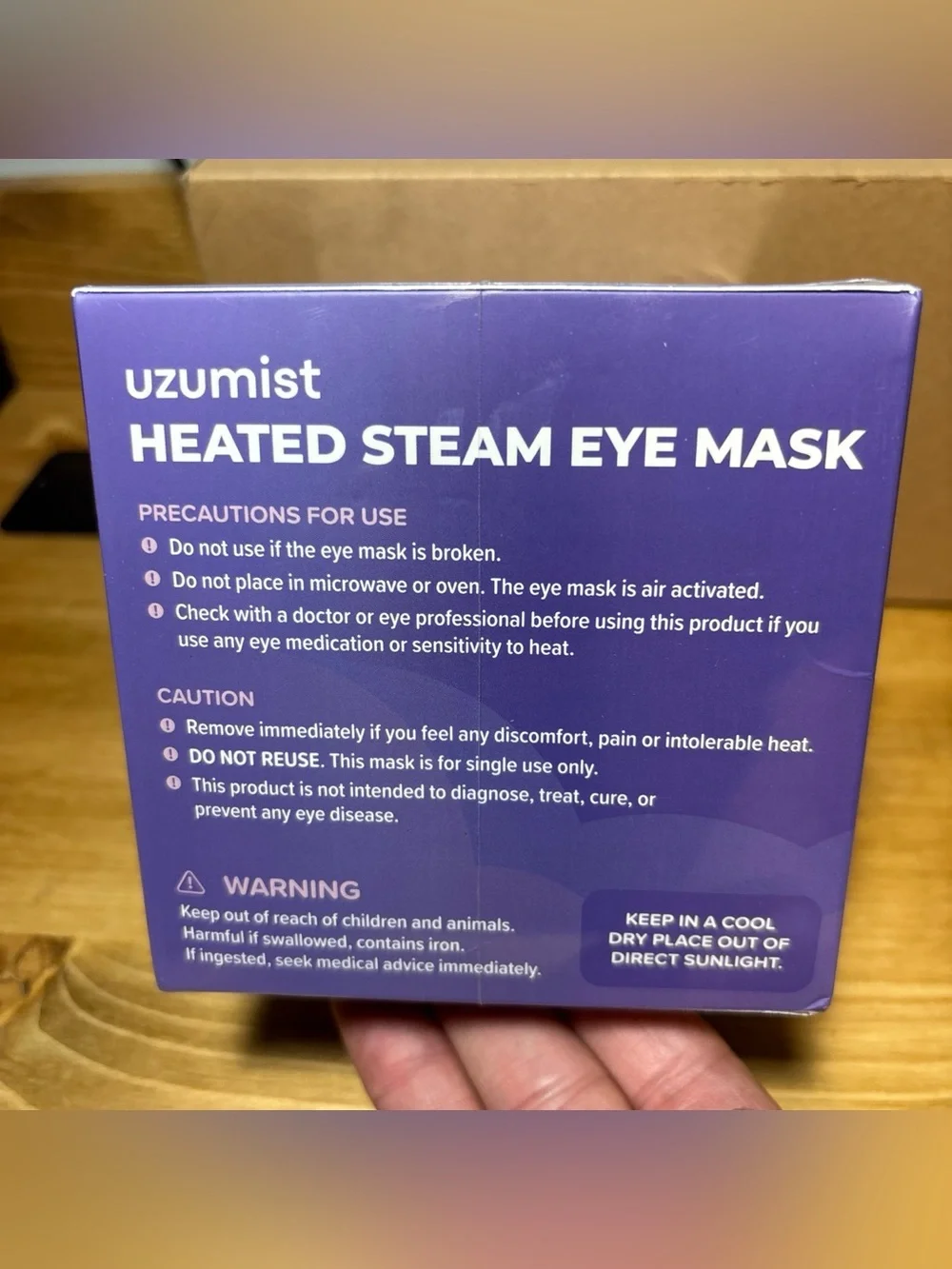 Uzumist Heated Steam Eye Mask- 16pcs Self Heating Lavender (NIB)